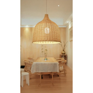 Handmade Tasarım Bamboo Avize Hasır Avize 1.sınıf Kalitem 32 Cm Çap Naturel Ferahlık Katar