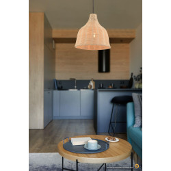 Handmade Tasarım Bamboo Avize Hasır Avize 1.sınıf Kalitem 32 Cm Çap Naturel Ferahlık Katar