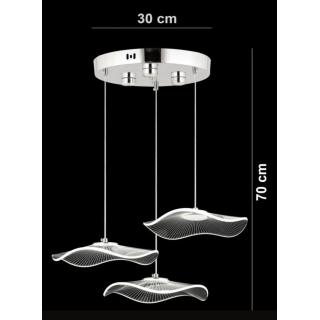 Luxury Exclusive Altılı Yuvarlak Sarkıt Led Avize Jellyfish Gold Sarı 6'lı Ledli Avize