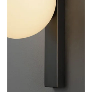 Modern Aplik Duvar Aplik Siyah Gövde Beyaz Glop Cam E-27 Duy