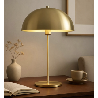 Modern Tasarım Mars Abajur Dekoratif Masa Lambası Eskitme Gold Sarı Metal Gövde