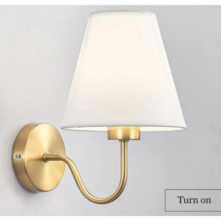 Modern Aplik Beyaz Abajur Gold Gövde Elektrik İle Çalışır