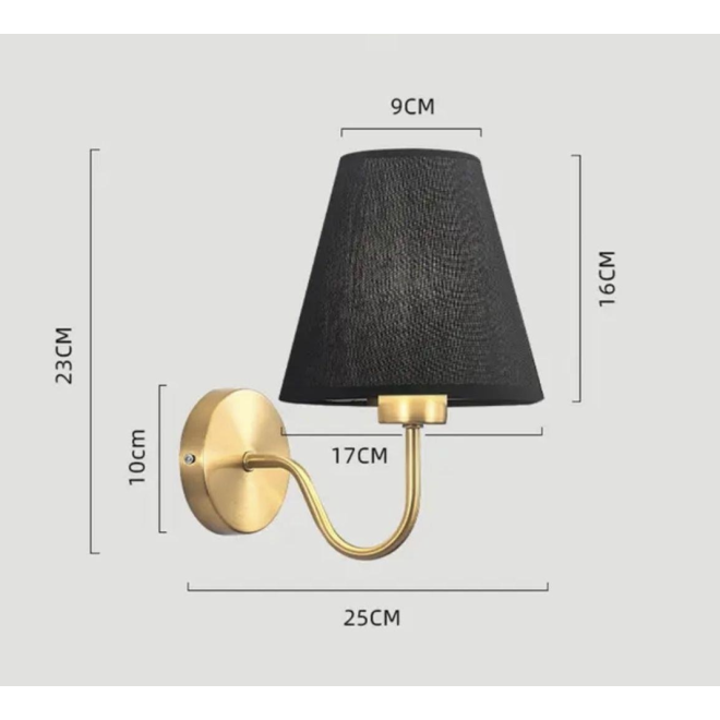 Modern Aplik Beyaz Abajur Gold Gövde Elektrik İle Çalışır