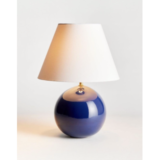 Modern Tasarım Cotto Abajur Krem Şapka Lacivert Gövde