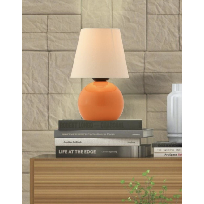 Modern Tasarım Cotto Abajur Krem Şapka Parlak Turuncu Gövde