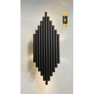 Modern Luxury Tak Çalıştır Aç Kapa Butonlu Pilli Aplik Eskitme Gold Sarı Pilli Duvar Aplik