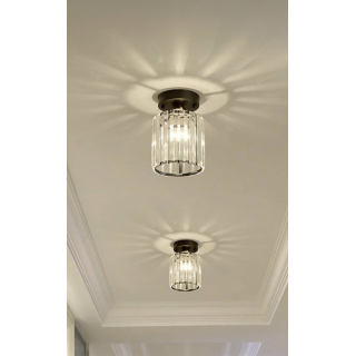 Modern Kristal Taşlı Avize Plafonyer Tavan Avize 2 Adet Set Fiyat Siyah