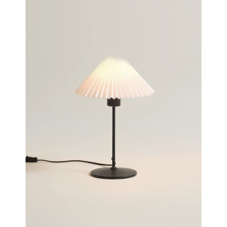 Modern Tasarım Umbrella Abajur Krem Şapka Masa Lambası Siyah Gövde