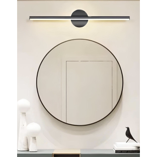 Modern Kablosuz Tak Çalıştır Ledli Pilli Aplik Banyo Tablo Ayna Duvar Aydınlatma Siyah Pil Dahildir