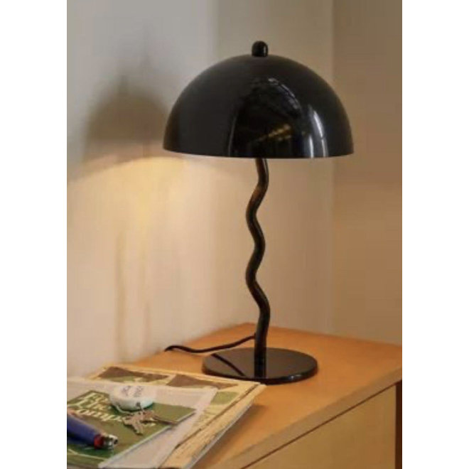 Modern Tasarım Mars Zigzag Abajur Metal Gövde Siyah