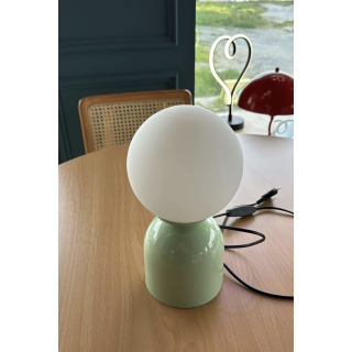 Modern Tasarım Venüs Abajur Beyaz Glop Camlı 1 Adet Kablolu Tak Çalıştır Mint Yeşili