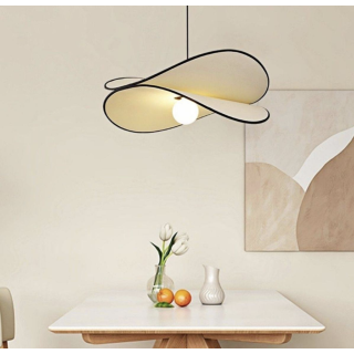 Modern Tasarım Madame Tekli Sarkıt Avize Boheme Marjinal Ürün Ekru Kumaş