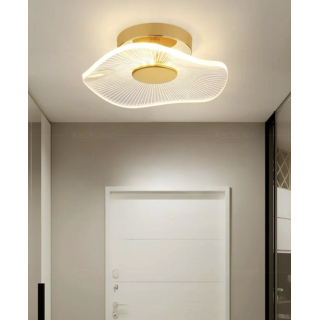 Luxury Exclusive Plafonyer Tavan Led Avize Jellyfish Gold Sarı Ledli Avize