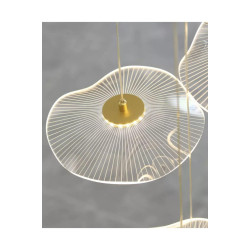 Luxury Exclusive Dokuzlu Yuvarlak Sarkıt Led Avize Jellyfish Gold Sarı 9'lu Ledli Avize