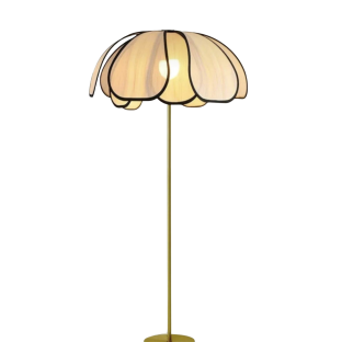 Modern Lambader İskandinav Boheme Jumeria Burenze Dekoratif Lambader Metal Gövde Ekru Kumaş Abajur