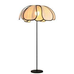 Palimye Lambader Hasır Kumaş Abajur Siyah Gövde