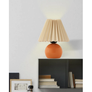 Modern Tasarım Umbrella Abajur Krem Şapka Parlak Turuncu Gövde