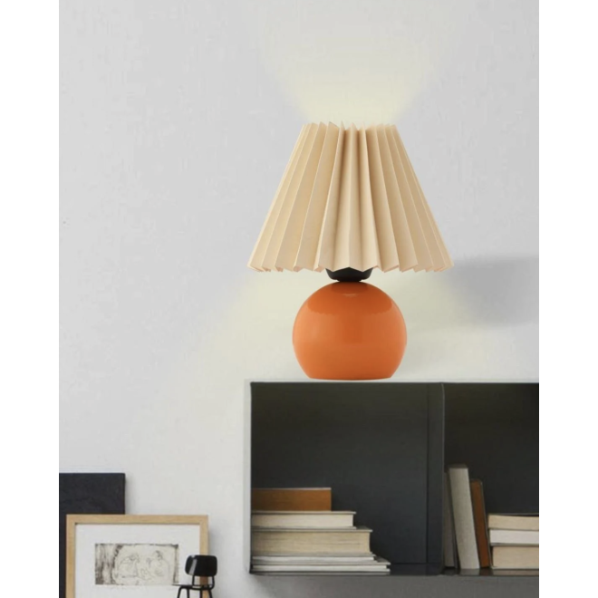 Modern Tasarım Umbrella Abajur Krem Şapka Parlak Turuncu Gövde