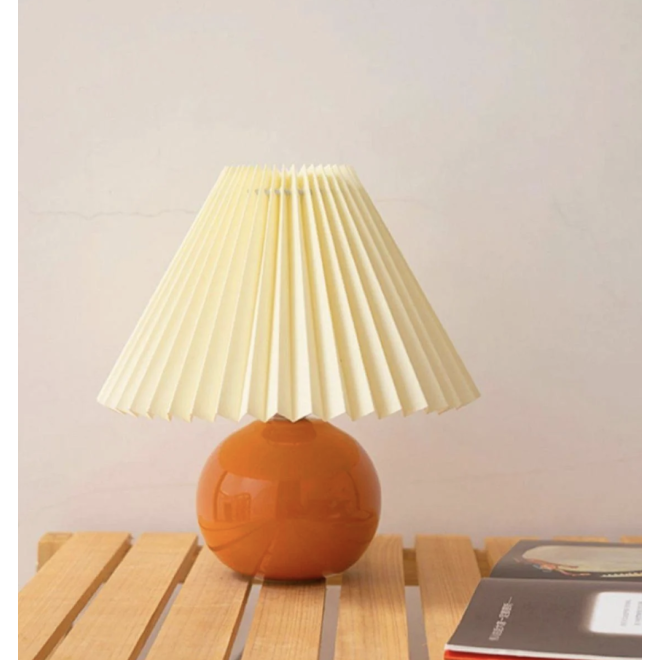 Modern Tasarım Umbrella Abajur Krem Şapka Parlak Turuncu Gövde