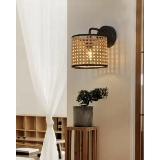 Hasır Aplik Modern İskandinav Tasarım Ferah Bambu Aplik Elektrik ile çalışır