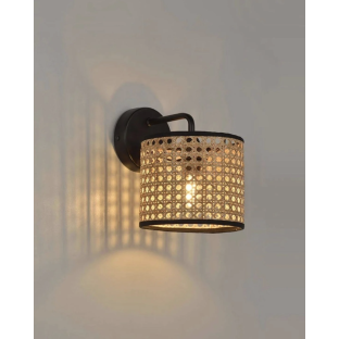 Hasır Aplik Modern İskandinav Tasarım Ferah Bambu Aplik Elektrik ile çalışır